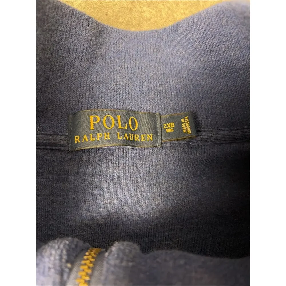 Polo Ralph Lauren 1/4 Zip Pullover Sweatshirt Men’s jumper Blue Pony Cotton